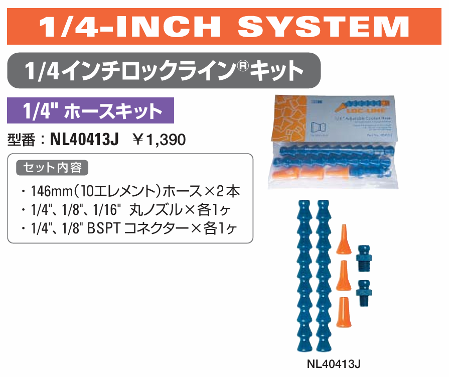 ﾛｯｸﾗｲﾝ 1/4 ﾎｰｽｷｯﾄ NL40413J 別途送料